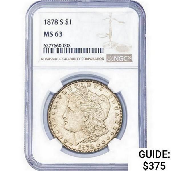 1878-S Morgan Silver Dollar NGC MS63