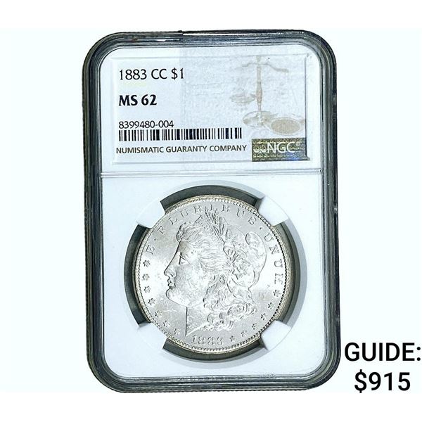 1883-CC Morgan Silver Dollar NGC MS62