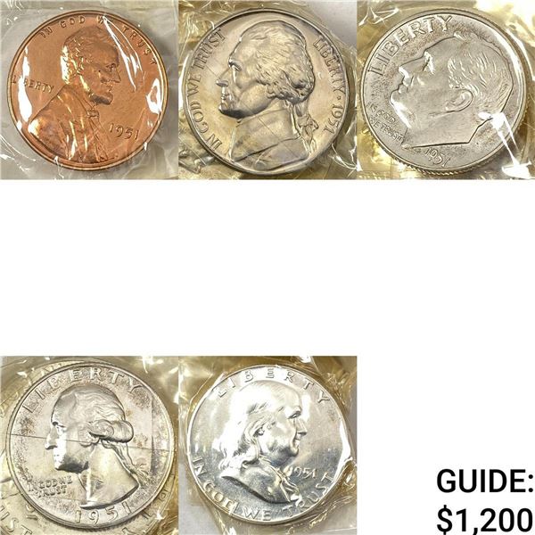 [5] 1951 US Proof Coin Set