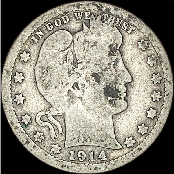 1914 Barber Silver Quarter  NICELY CIRCULATED