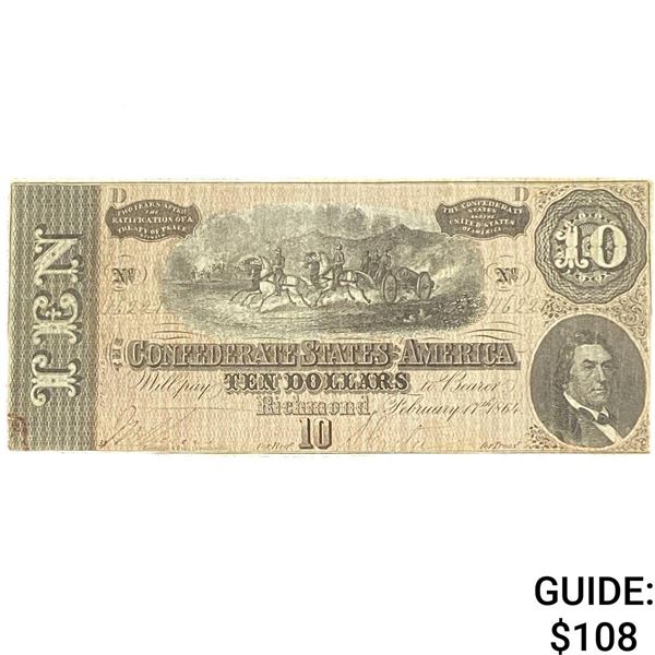 1864 $10 Confederate States America Richmond