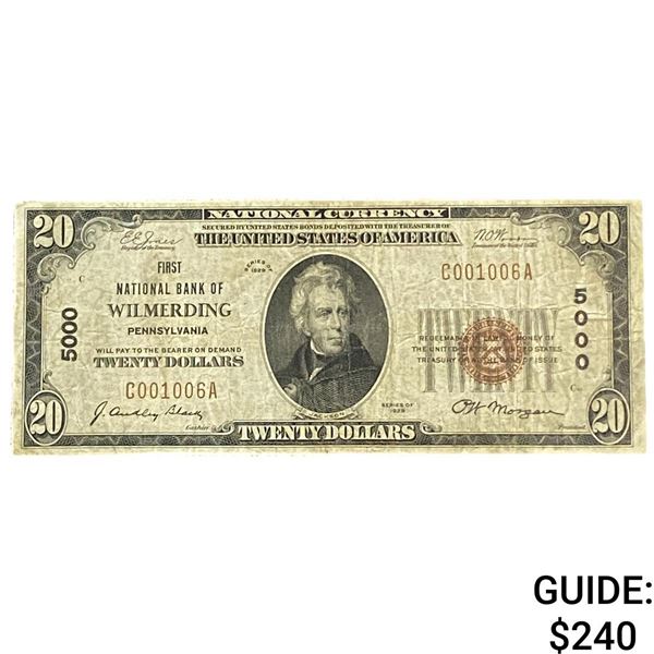 1929 $20 National Bank Wilmerding, Pennsylvania