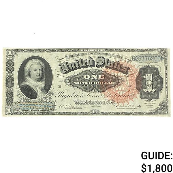 1886 $1 Silver certificate Martha Washington
