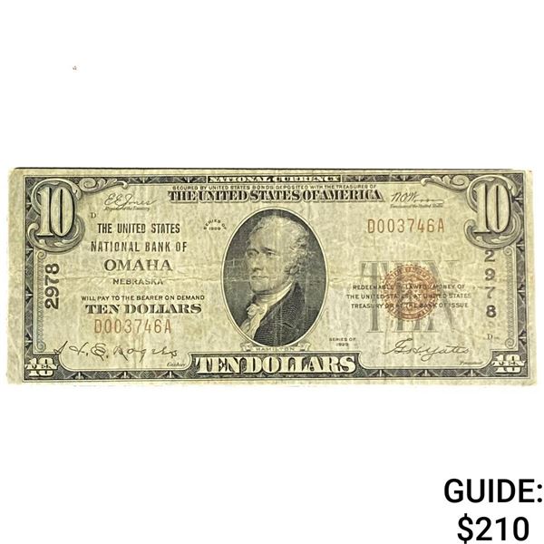 1929 $10 National Bank Omaha, Nebraska