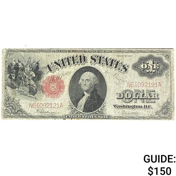 1917 $1 Large Size United States Note Red Seal