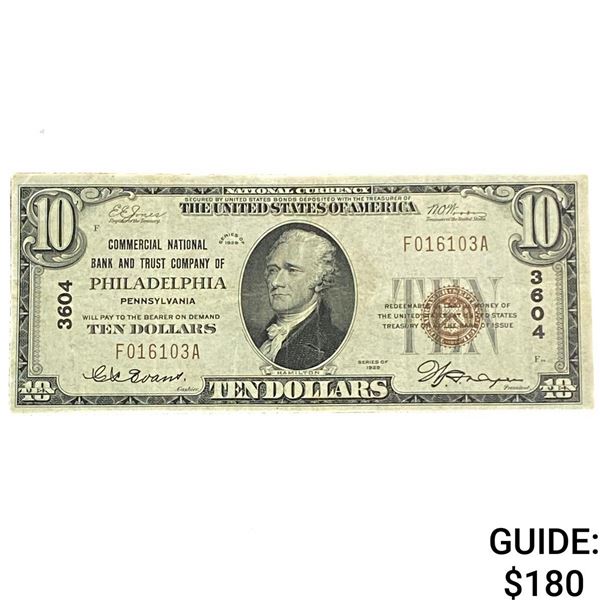 1929 $10 Philadelphia, PA Charter Type 1 Commercial