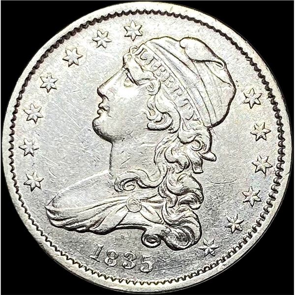 1835 Capped Bust Silver Quarter  NEARLY UNCIRCULATED
