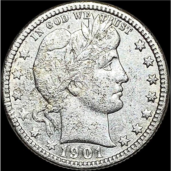 1901-O Barber Silver Quarter  LIGHTLY CIRCULATED