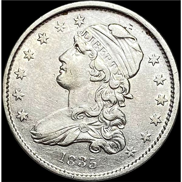 1835 Capped Bust Silver Quarter  NEARLY UNCIRCULATED