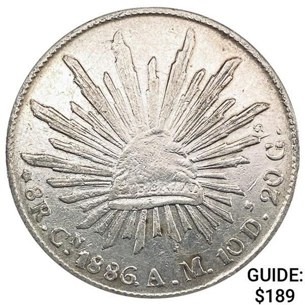 1886Cn AM Mexico Silver 8 Reales CLOSELY UNCIRCULATED