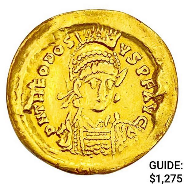 402-450 AD Eastern Rome Gold Solidus Theodosius II CLOSELY UNCIRCULATED