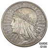 Image 1 : 1932 Poland Silver 10 Zlotych CLOSELY UNCIRCULATED