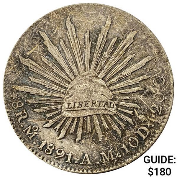 1891Mo AM Mexico Silver 8 Reales NEARLY UNCIRCULATED