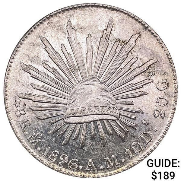 1896Mo AM Mexico Silver 8 Reales UNCIRCULATED