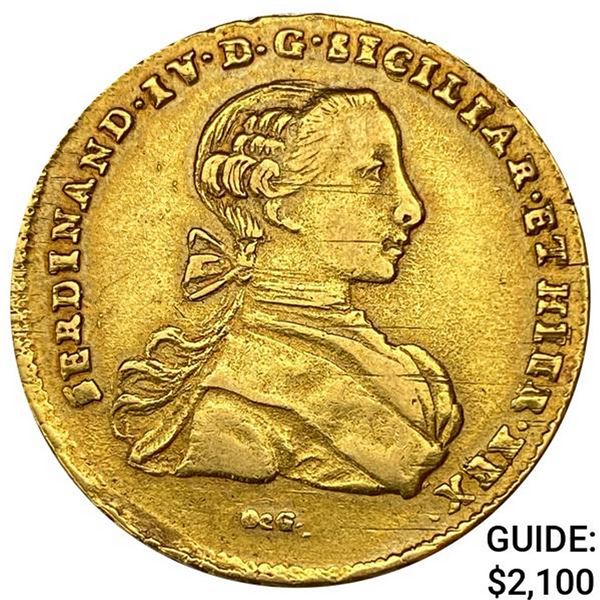 1766 Naples .2563oz Gold 6 Ducats CLOSELY UNCIRCULATED