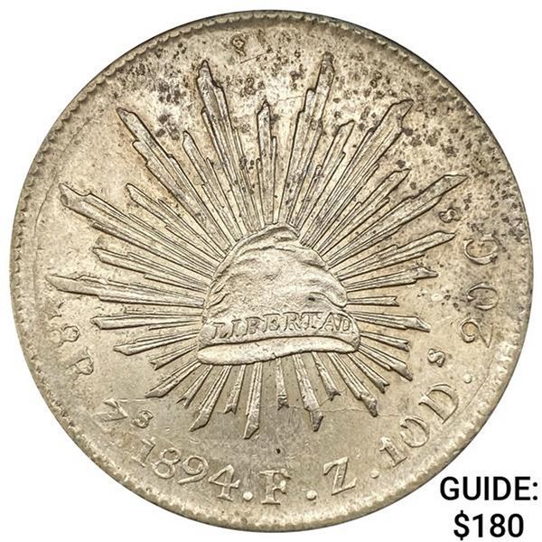 1894Zs FZ Mexico Silver 8 Reales CLOSELY UNCIRCULATED