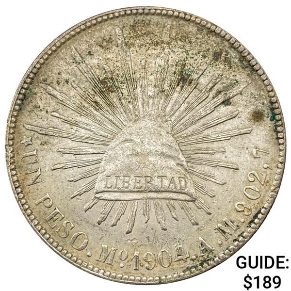 1904Mo AM Mexico Silver Peso CHOICE AU