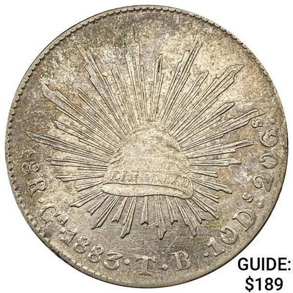1883Ga TB Mexico Silver 8 Reales NEARLY UNCIRCULATED