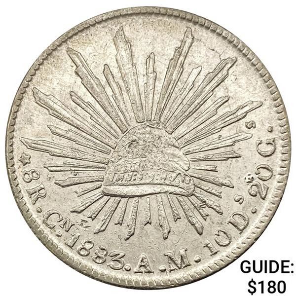 1883Cn AM Mexico Silver 8 Reales NEARLY UNCIRCULATED