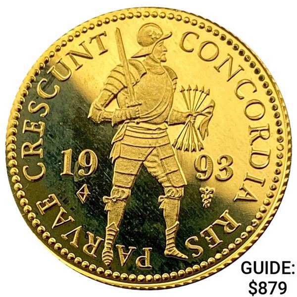 1993 Netherlands .1104oz Gold Ducat GEM PROOF