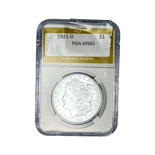 1921-D Morgan Silver Dollar PGA MS65