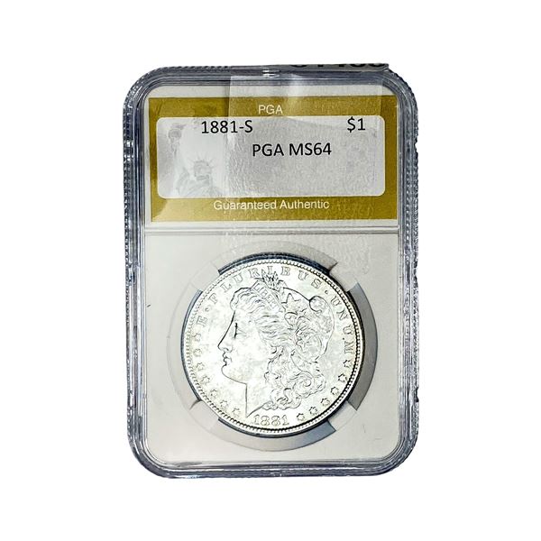 1881-S Morgan Silver Dollar PGA MS64