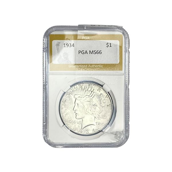 1934 Silver Peace Dollar PGA MS66