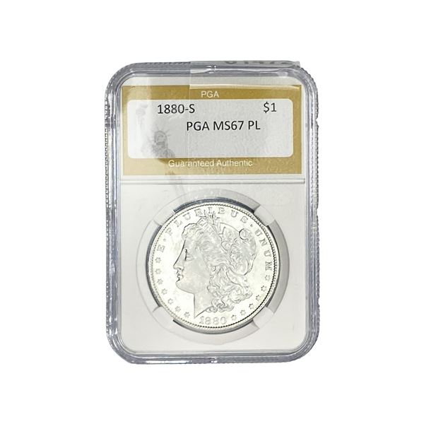 1880-S Morgan Silver Dollar PGA MS67 PL