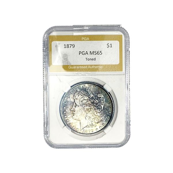 1879 Morgan Silver Dollar PGA MS65 Toned