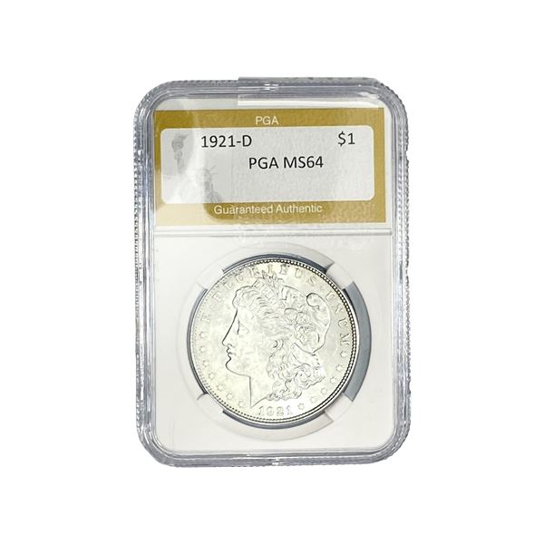 1921-D Morgan Silver Dollar PGA MS64
