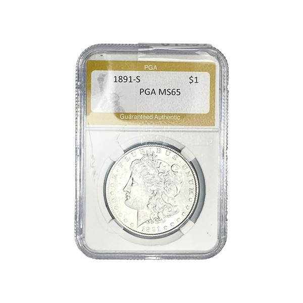1891-S Morgan Silver Dollar PGA MS65