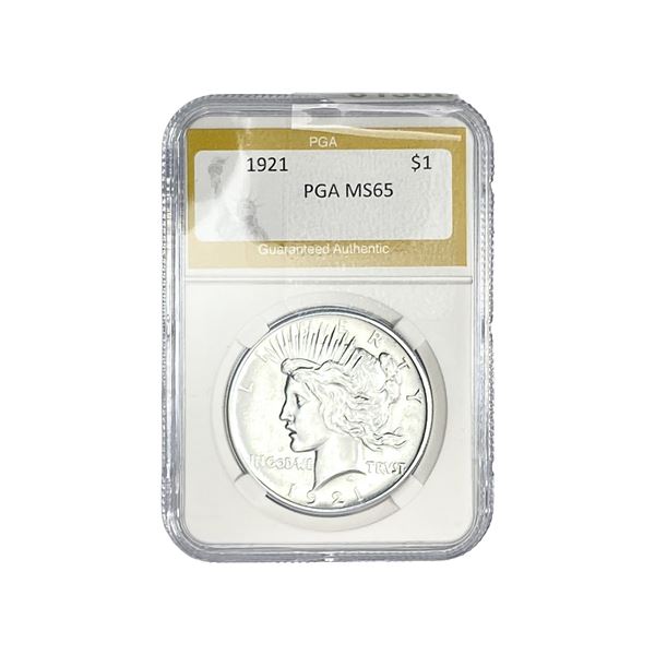 1921 Silver Peace Dollar PGA MS65