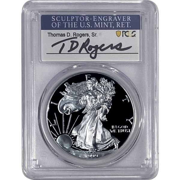 1999-P Silver Eagle PCGS PR70 DCAM Thomas D Rogers