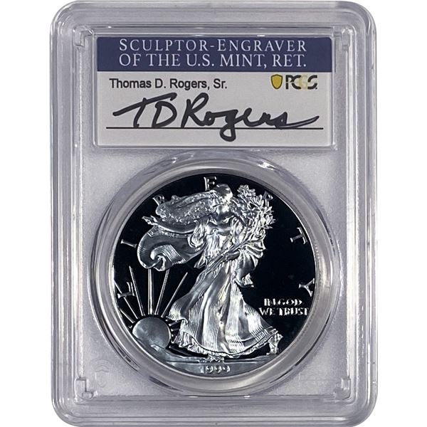 1999-P Silver Eagle PCGS PR70 DCAM Thomas D Rogers