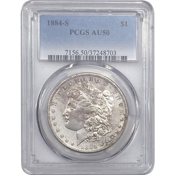 1884-S Morgan Silver Dollar PCGS AU50