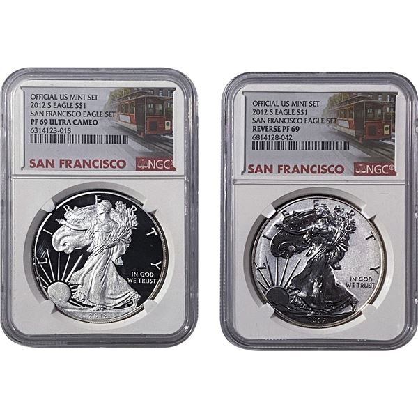 [2 Coins]2012 Silver Eagle NGC PF69