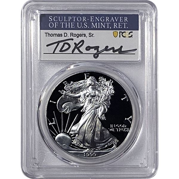 1999-P Silver Eagle PCGS PR70 DCAM Thomas D Rogers