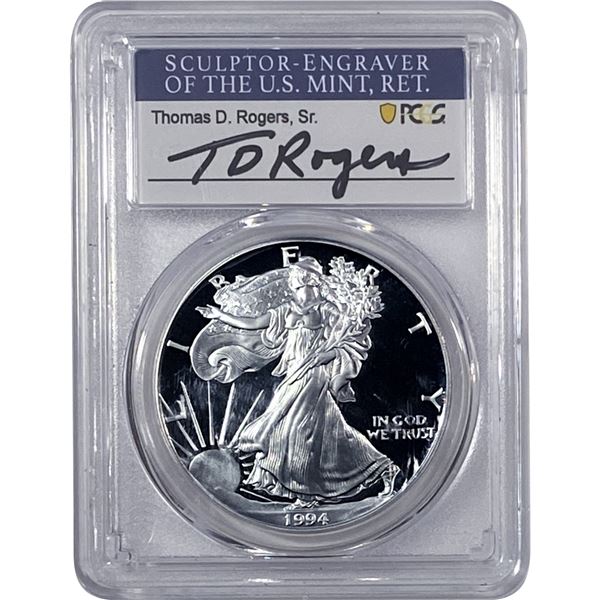 1994-P Silver Eagle PCGS PR70 DCAM Thomas D Rogers