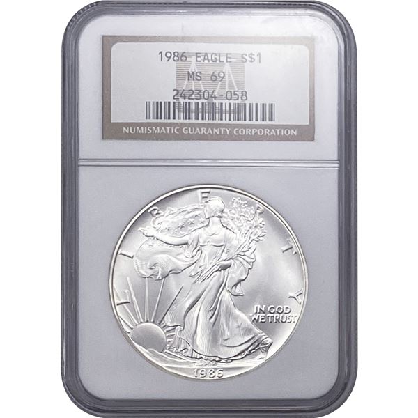 1986 Silver Eagle NGC MS69