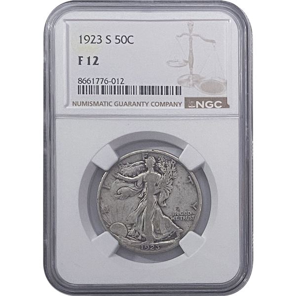 1923-S Walking Liberty Half Dollar NGC F12