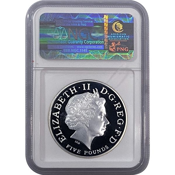 2009 Piefort G.Brit 1.682OZ Silver 5 Pounds-Olympics NGC PF69 UC