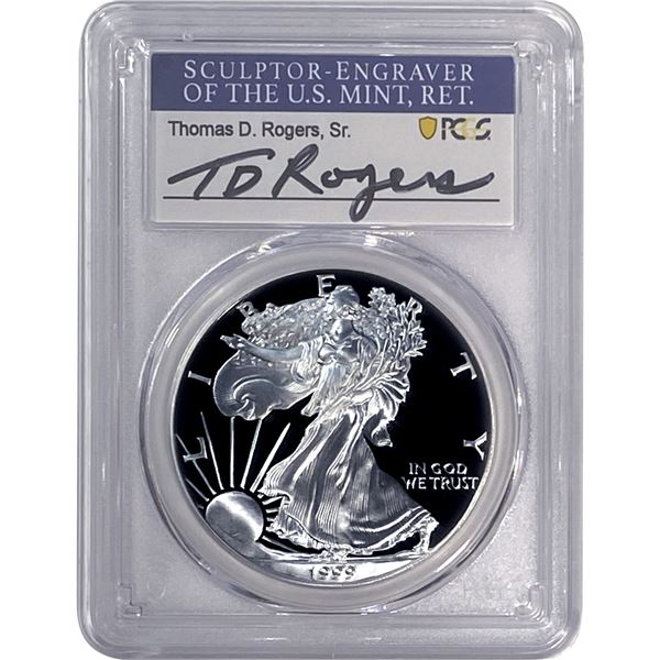 1999-P Silver Eagle PCGS PR70 DCAM Thomas D Rogers
