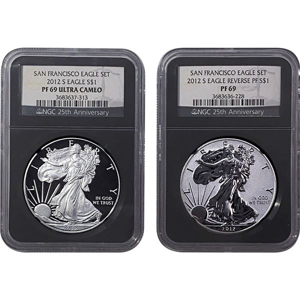 [2 Coins]2012-S Silver Eagle NGC PF69