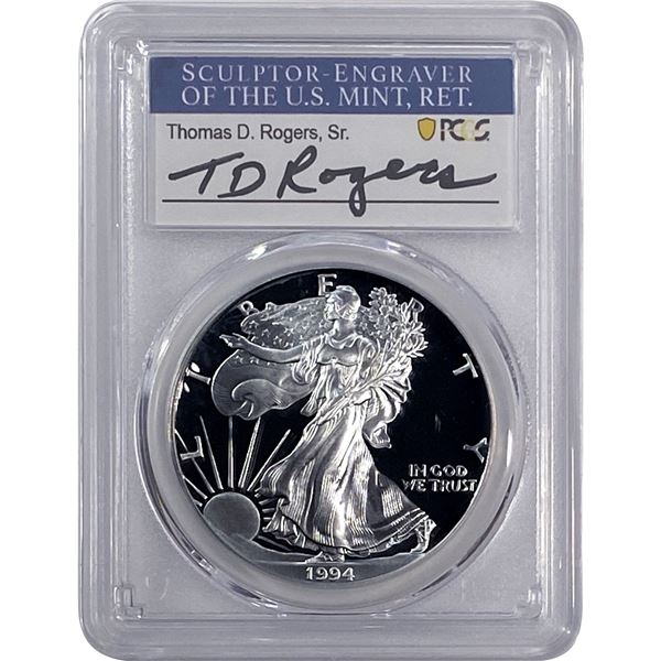 1994-P Silver Eagle PCGS PR70 DCAM Thomas D Rogers