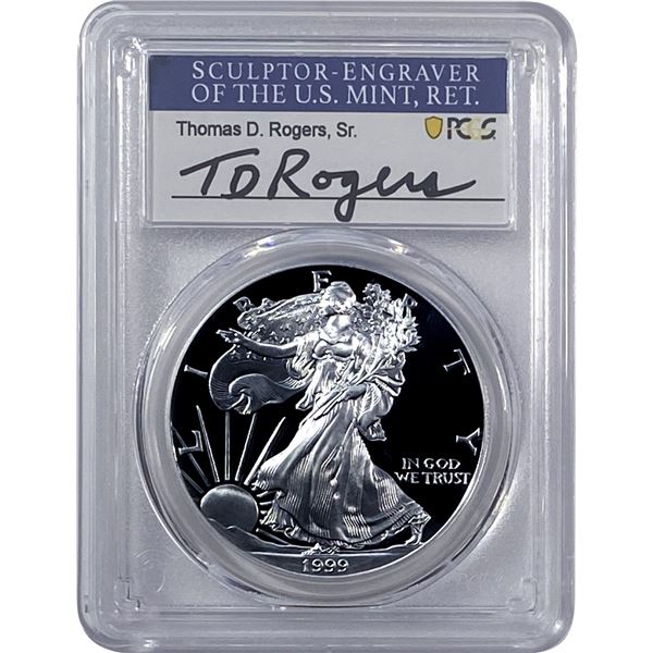 1999-P Silver Eagle PCGS PR70 DCAM Thomas D Rogers