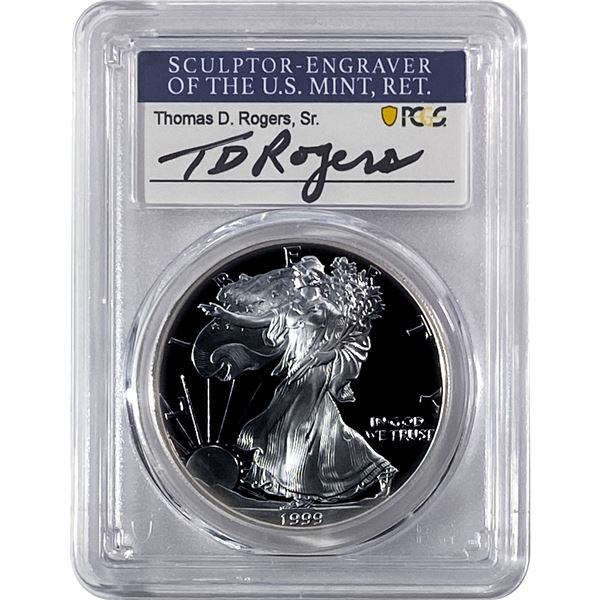 1999-P Silver Eagle PCGS PR70 DCAM Thomas D Rogers