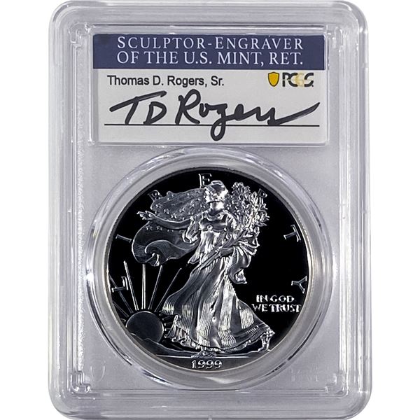 1999-P Silver Eagle PCGS PR70 DCAM Thomas D Rogers
