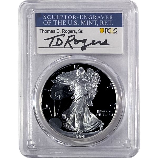 1994-P Silver Eagle PCGS PR70 DCAM Thomas D Rogers