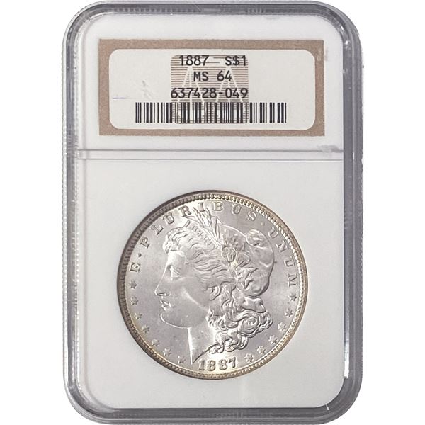 1887 Morgan Silver Dollar NGC MS64