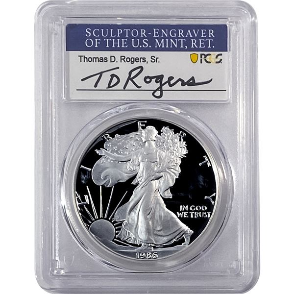 1886-S Silver Eagle PCGS PR70 DCAM Thomas D Rogers